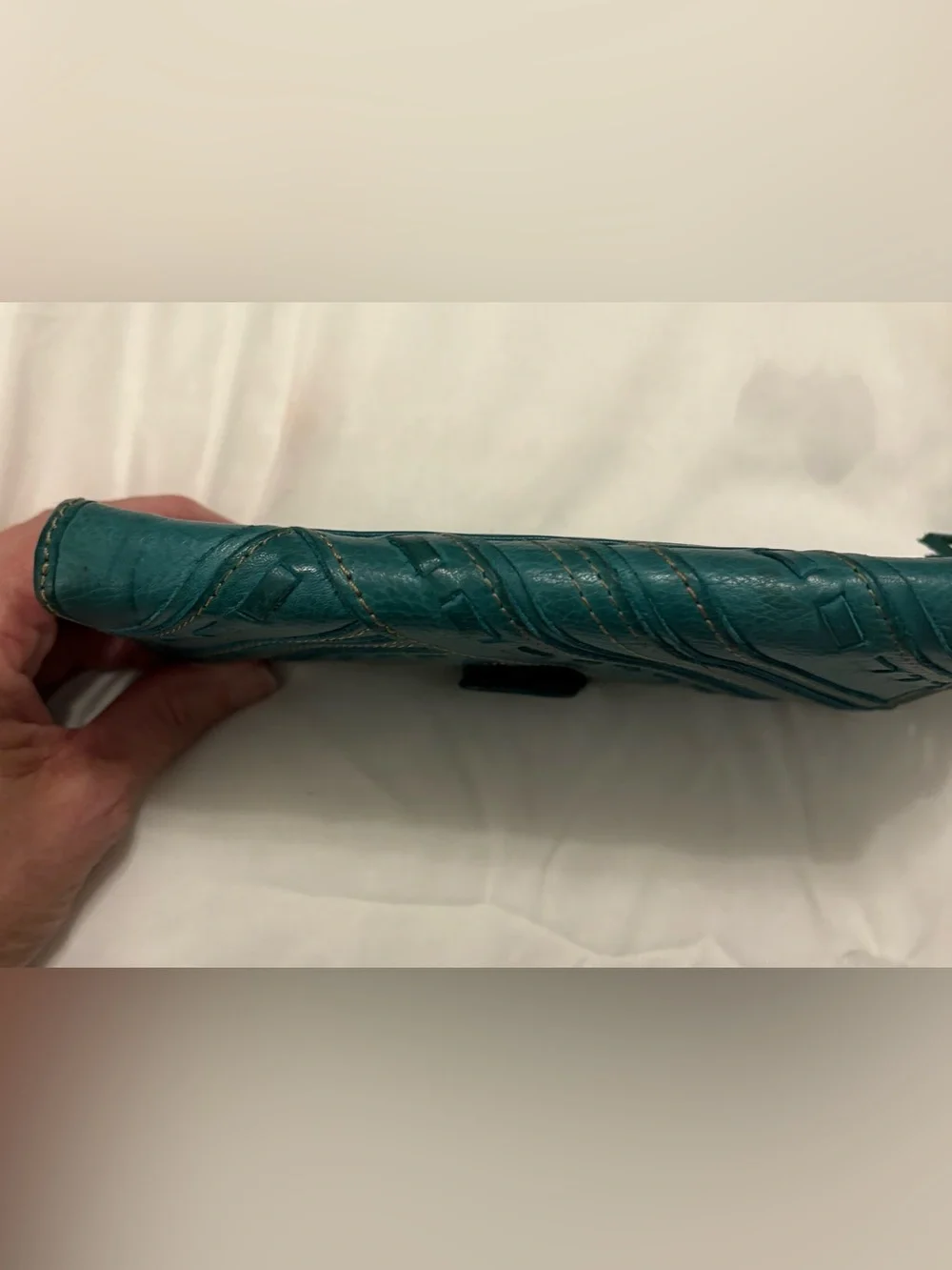Fossil Teal Leather Clutch Wallet